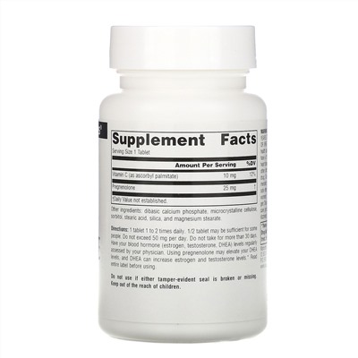 Source Naturals, прегненолон, 25 мг, 120 таблеток