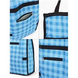 Сумка хозяйственная складная на липучке, 2 колеса, наружный карман, 32×13×52 см, голубая