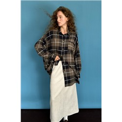 Рубашка женская  HUG077/09/Хаки, белый