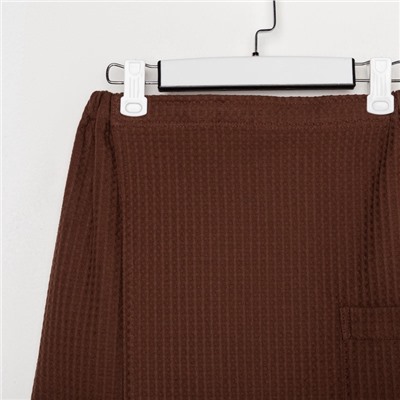 Полотенце банное Этель «Килт» с карманом 60×140 см цв. горький шоколад, 100% хл, вафля 240 г/м²