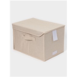 Короб стеллажный с крышкой LaDо́m, 38×26×24 см, бежевый, материал батист