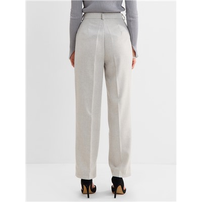 Брюки женские с защипами MINAKU: Modern classic, серые, размер 46