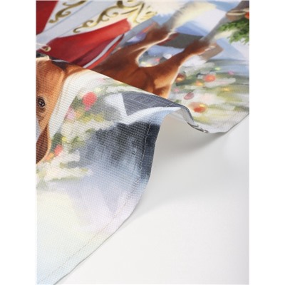 Набор кухонных полотенец «Доляна. Лошадь», 35×60 см-4 шт., 100% хл, рогожка, 160 г/м²