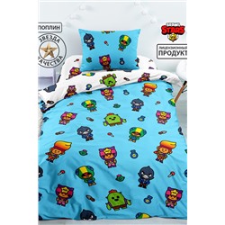 КПБ 1.5 поплин "Brawl stars" (70х70) рис. 16484-1/16484-2 Бравлы