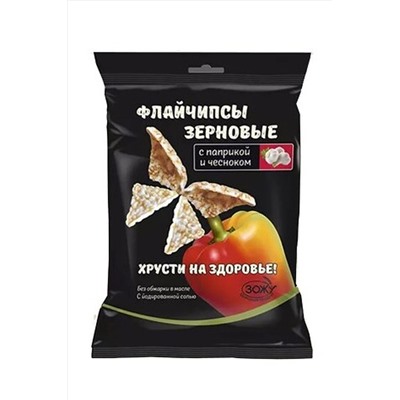 Флайчипсы зерновые с паприкой и чесноком 40г ЭКОПРОДУКТЫ, 1194112