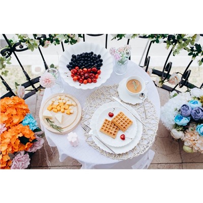 Подставка для десертов Magistro «Цветок», d=21.5 см, фарфор, белая