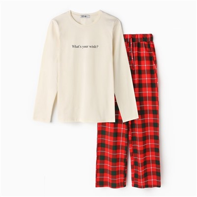 Пижама женская (лонгслив и брюки) KAFTAN What's your wish? размер 40-42