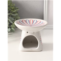 Аромалампа для эфирных масел «Цветок», керамика, белая, 11×11×8 см