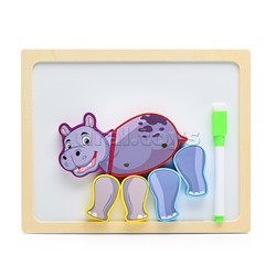 Пазлы "Животные" + доска для рисования