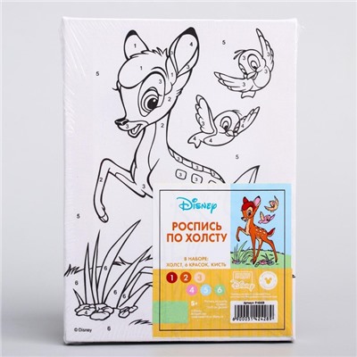 Картина по номерам для детей, 21×15 см, Бэмби