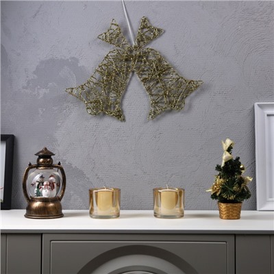 Светодиодная фигура «Колокольчики» 42.5×30 см, металл, от батареек ААх3, свечение тёплое белое