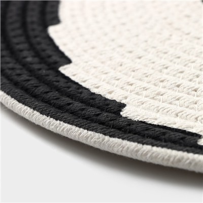 Салфетка сервировочная на стол Доляна «Гипноз», d=38 см, чёрно-белая