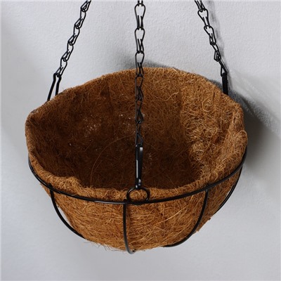 Кашпо подвесное, d=20 см, с кокосовым вкладышем, «Полусфера»