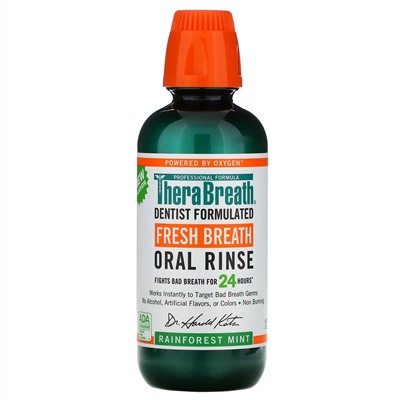 TheraBreath, Fresh Breath, Oral Rinse, Rainforest Mint, 16 fl oz (473 ml)