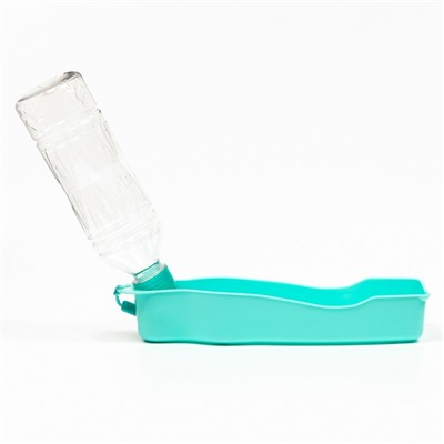 Автопоилка прогулочная с фигурной бутылочкой, 450 мл, пластик, бирюзовая