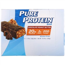 Pure Protein, шоколадный батончик с арахисовым маслом, 6 батончиков, весом 50 г (1,76 унции) каждый