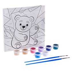 Картина по номерам для детей «Белый мишка»,‎ 15×15 см