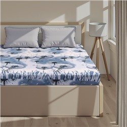 Простыня на резинке 2-спальная «Этель. Одуванчики», 180×200+25, бязь