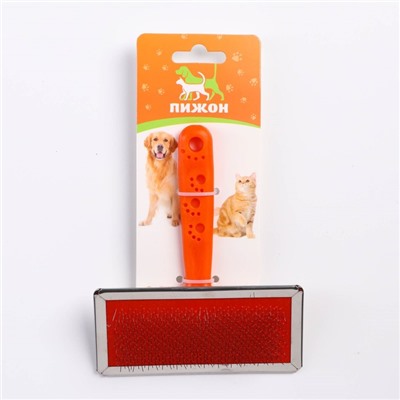 Пуходёрка «Лапки» большая, 12×13 см, без капель, оранжевая