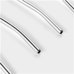 Набор ложек-трубочек барных из нержавеющей стали Доляна «Витые», длина 22 см, 6 шт., серебристый