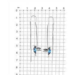 Серьги-продёвки из серебра с пл.кварцем цв.swiss топаз и фианитами родированные 925 пробы с7-614р102202