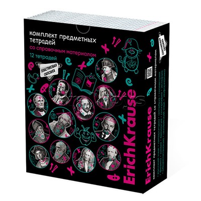 Комплект тетрадей 48 л.кл./лин., Persons, в пластиковой обложке, со спр. мат. (обечайка 12 шт.)