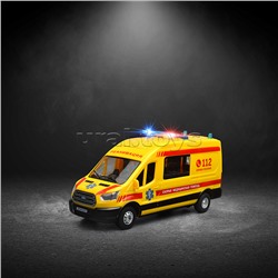 Машина пластик свет-звук Ford transit реанимация 22,5см, двери, 4 кноп