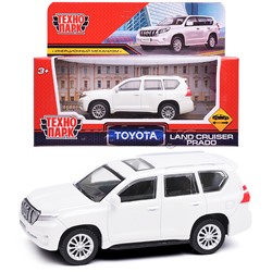 Машина металл Toyota Land Cruiser Prado 10,5 см, (белый) инерц, в коробке