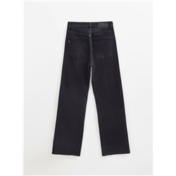 Прямой крой CONTE CON-717 Черные джинсы straight из eco-friendly денима с разрезами по бокам