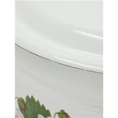 УЦЕНКА Кастрюля эмалированная, 6 л, d=23.5 см, с крышкой, цилиндрическая, белая