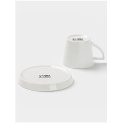 Кофейная пара Magistro White Snow, 120 мл, фарфор, белая