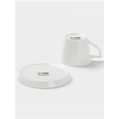 Кофейная пара Magistro White Snow, 120 мл, фарфор, белая