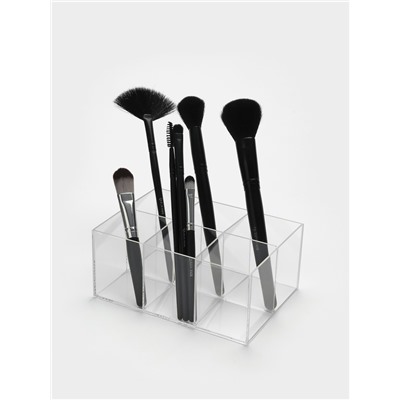 Подставка для ручек и карандашей 6 ячеек, 16×11×7 см, оргстекло 1.8 мм