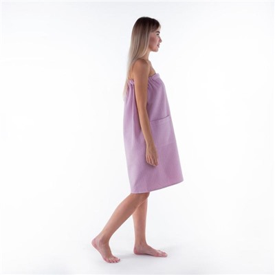 Полотенце банное Этель «Парео» с карманом 80×140 см цв.нежная лаванда, 100% хл, вафля 240 г/м²