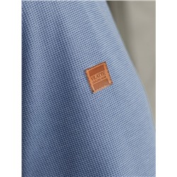 Лонгслив из мягкого фактурного трикотажа с плетеным воротником поло на молнии