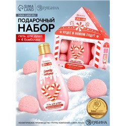 Подарочный набор новогодний «Чудес в Новом году»: гель для душа 200 мл и бомбочки для ванны 4 шт.×40 г, URAL LAB