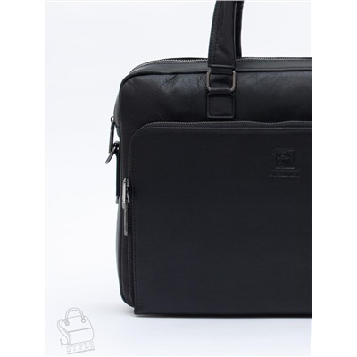 Портфель мужской кожаный 68001 black Fuzhiniao в Новосибирске