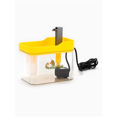 Фонтан для кошек и собак «Пижон», 1.5 л, 16.5×11.5×12 см, евророзетка, жёлтый