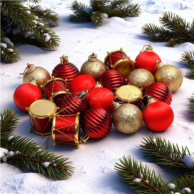 Набор новогодних украшений "Новогодние огоньки" (20шт х 4см)