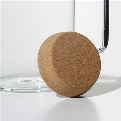 Кувшин «Эко», 1.8 л, 17×10.5×22 см, с пробковой крышкой, стекло, прозрачный