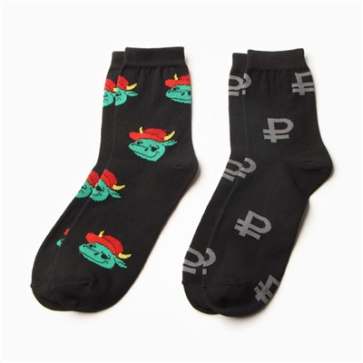 Носки мужские новогодние KAFTAN «Красивая жизнь» размер 41-44 (27-29 см), набор 2 пары