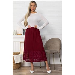 Юбка с кружевом Элегия (бордо) Ю14912-10М