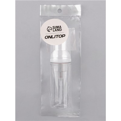 Бутылочка для хранения, с пенообразующим дозатором, 75 мл, прозрачная, белая