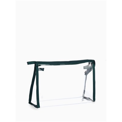 Набор простых косметичек на молниях 2 в 1, с рисунком, тёмно-зелёный