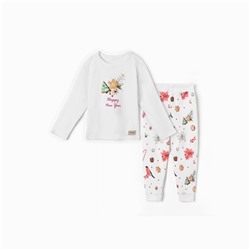 Пижама детская MINAKU Winter, рост 62-68 см, белая