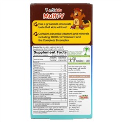 YumV's, Multi V, с мультиминеральной формулой, со вкусом молочного шоколада, 60 мишек