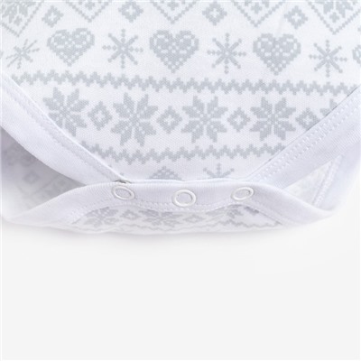 Боди - платье детское «Крошка Я. Олени», рост 62-68 см, белое