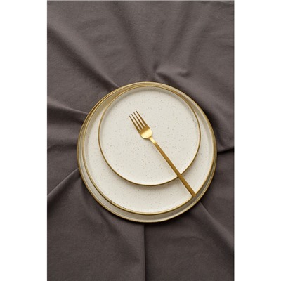 Блюдо фарфоровое сервировочное с бортиком Magistro Poursephona, d=20 см, бежевый