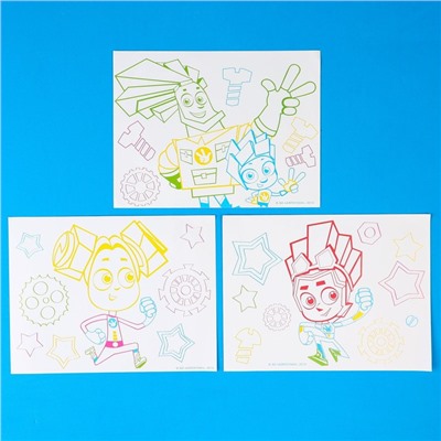 Планшет для рисования 3D «Фиксики», неоновые маркеры, световые эффекты, с карточками