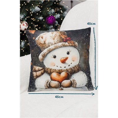 Наволочка декоративная новогодняя 2 шт 3D эффект велюр НАТАЛИ, 1221261